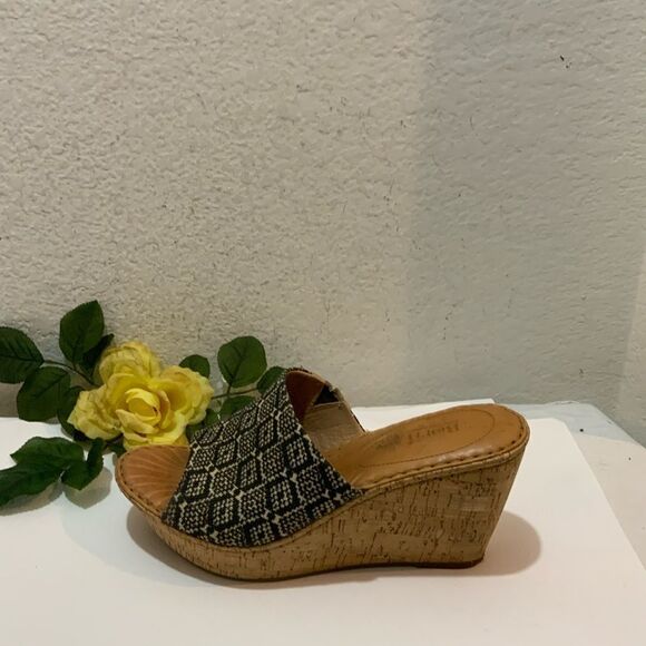 BORN Women's Brown Leather Wedge Summer Sandals size 11/43 - Picture 5 of 9